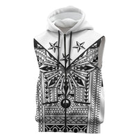 White Philippines Sun Star Sleeveless Zip Hoodie Igorot Tribal Inspiration LT05 White - Polynesian Pride