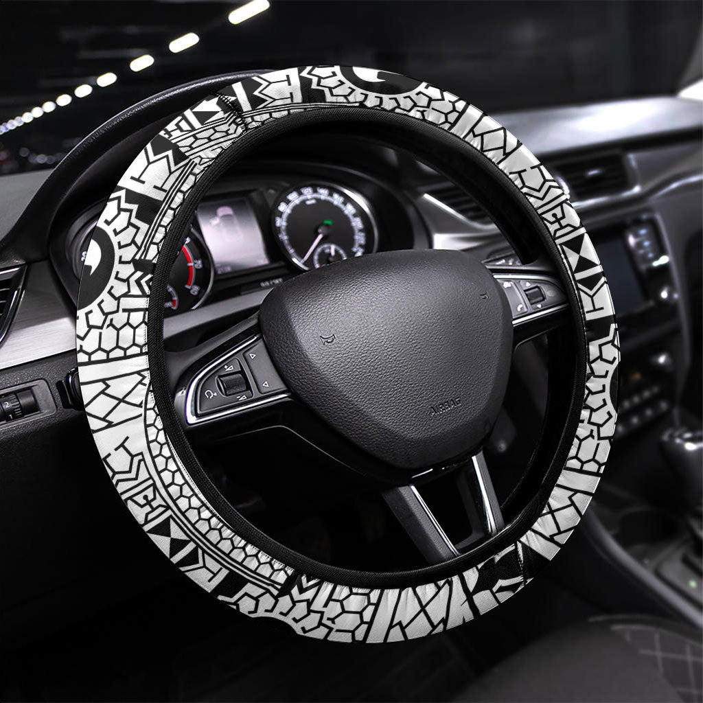 White Philippines Sun Star Steering Wheel Cover Igorot Tribal Inspiration