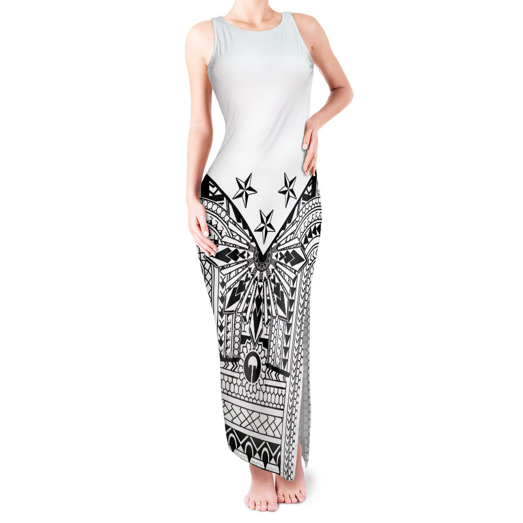 White Philippines Sun Star Tank Maxi Dress Igorot Tribal Inspiration LT05 Women White - Polynesian Pride