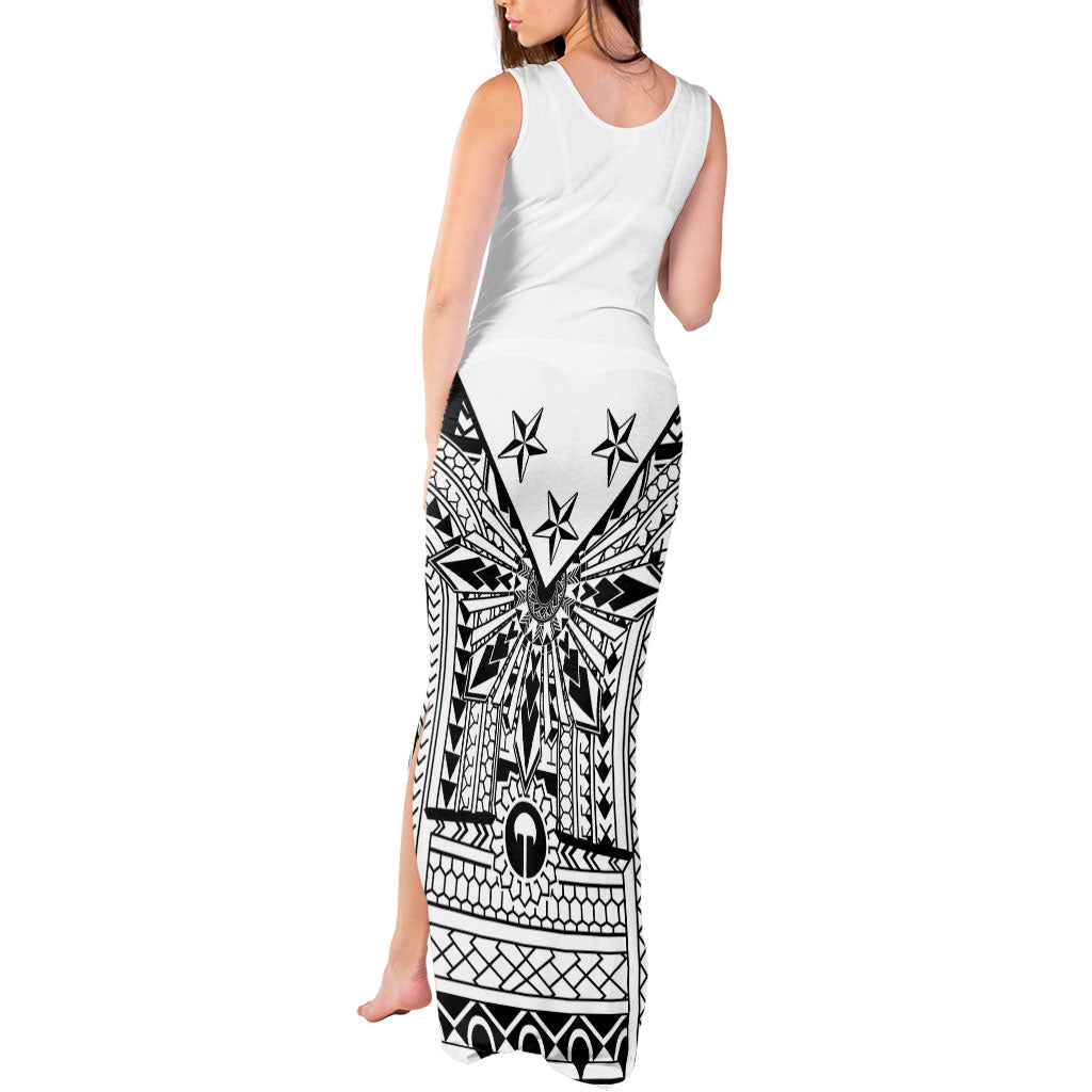 White Philippines Sun Star Tank Maxi Dress Igorot Tribal Inspiration LT05 - Polynesian Pride