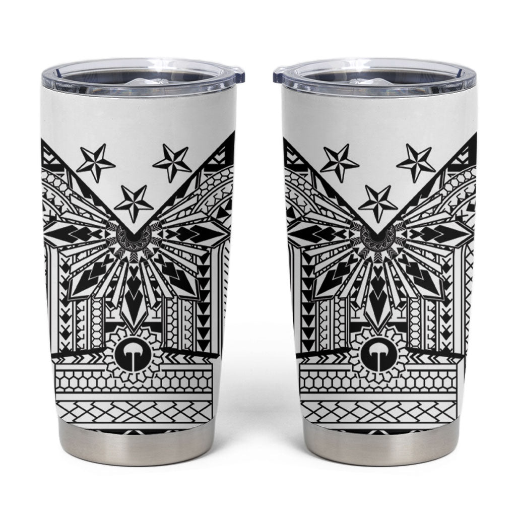 White Philippines Sun Star Tumbler Cup Igorot Tribal Inspiration