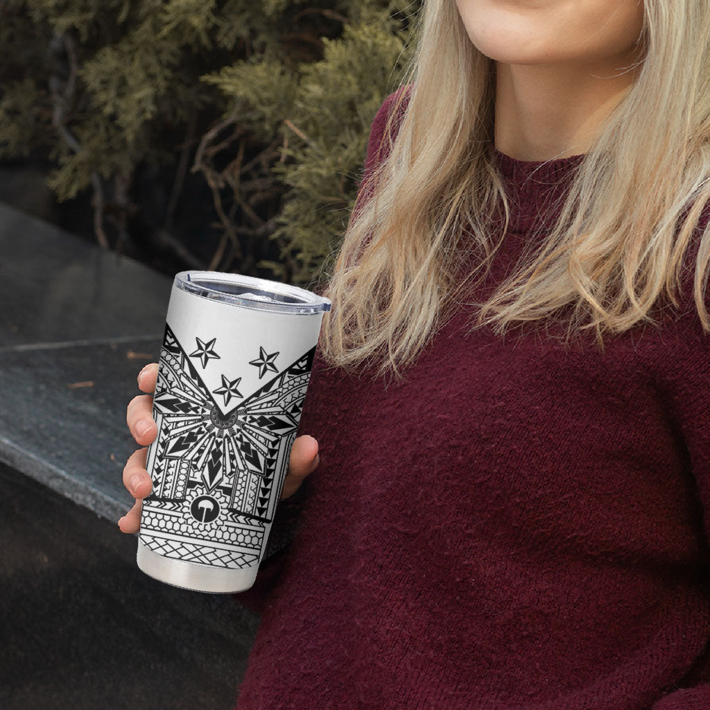 White Philippines Sun Star Tumbler Cup Igorot Tribal Inspiration