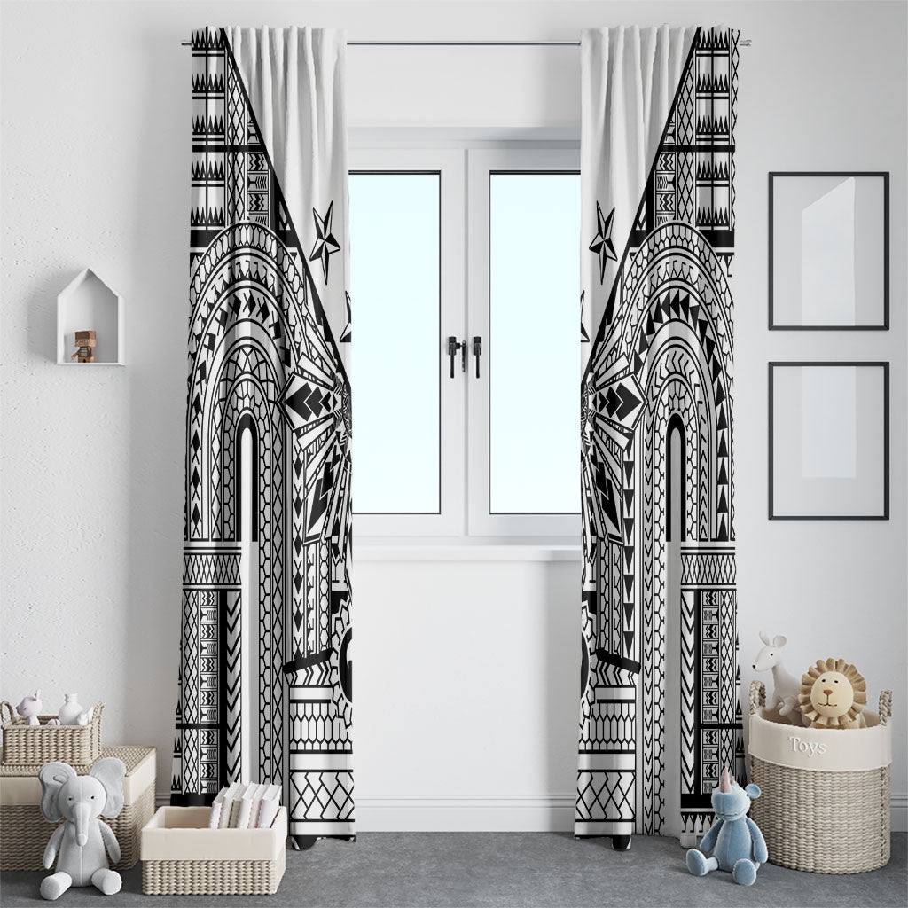 White Philippines Sun Star Window Curtain Igorot Tribal Inspiration