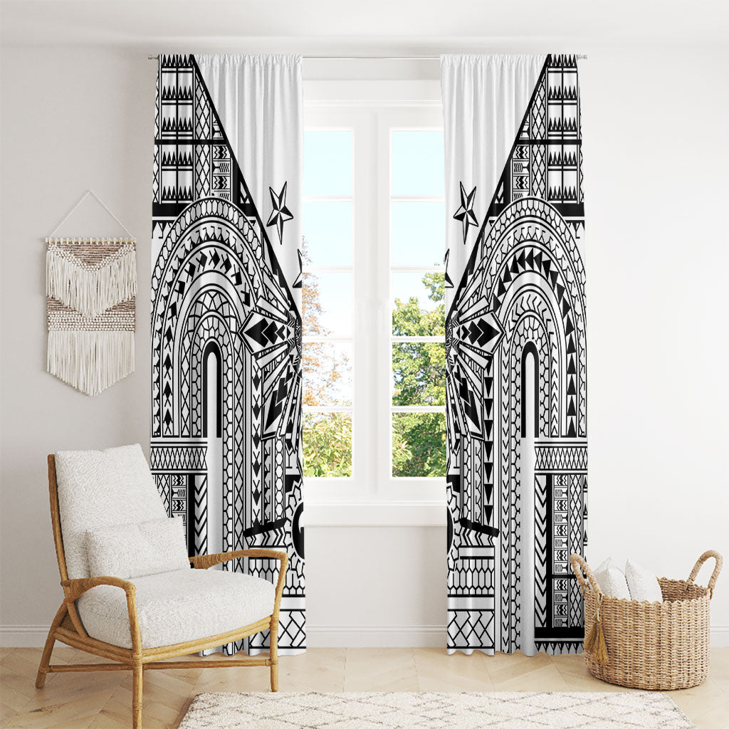 White Philippines Sun Star Window Curtain Igorot Tribal Inspiration