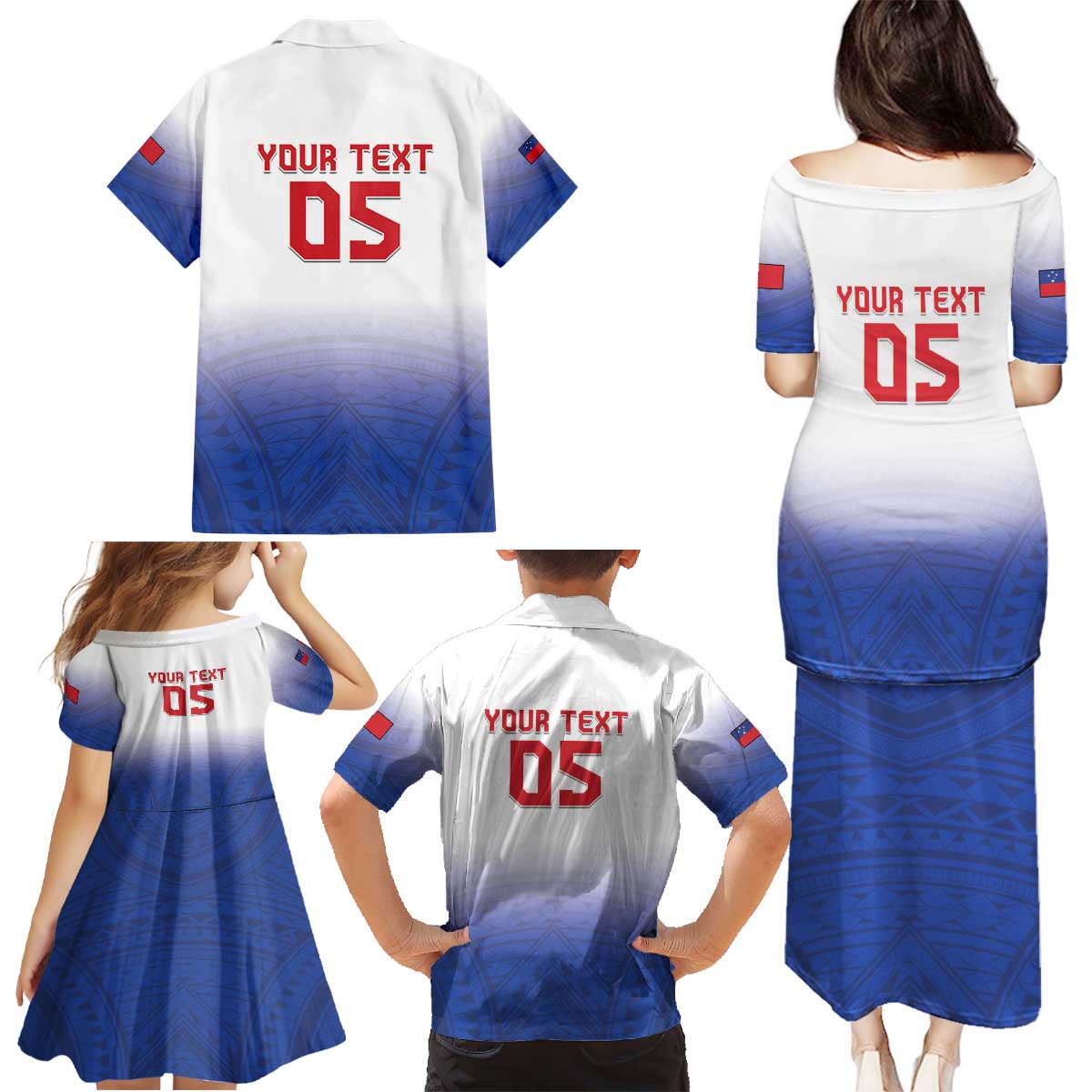 Custom Samoa Rugby 2024 Pacific Family Matching Puletasi and Hawaiian Shirt Go Manu Samoa