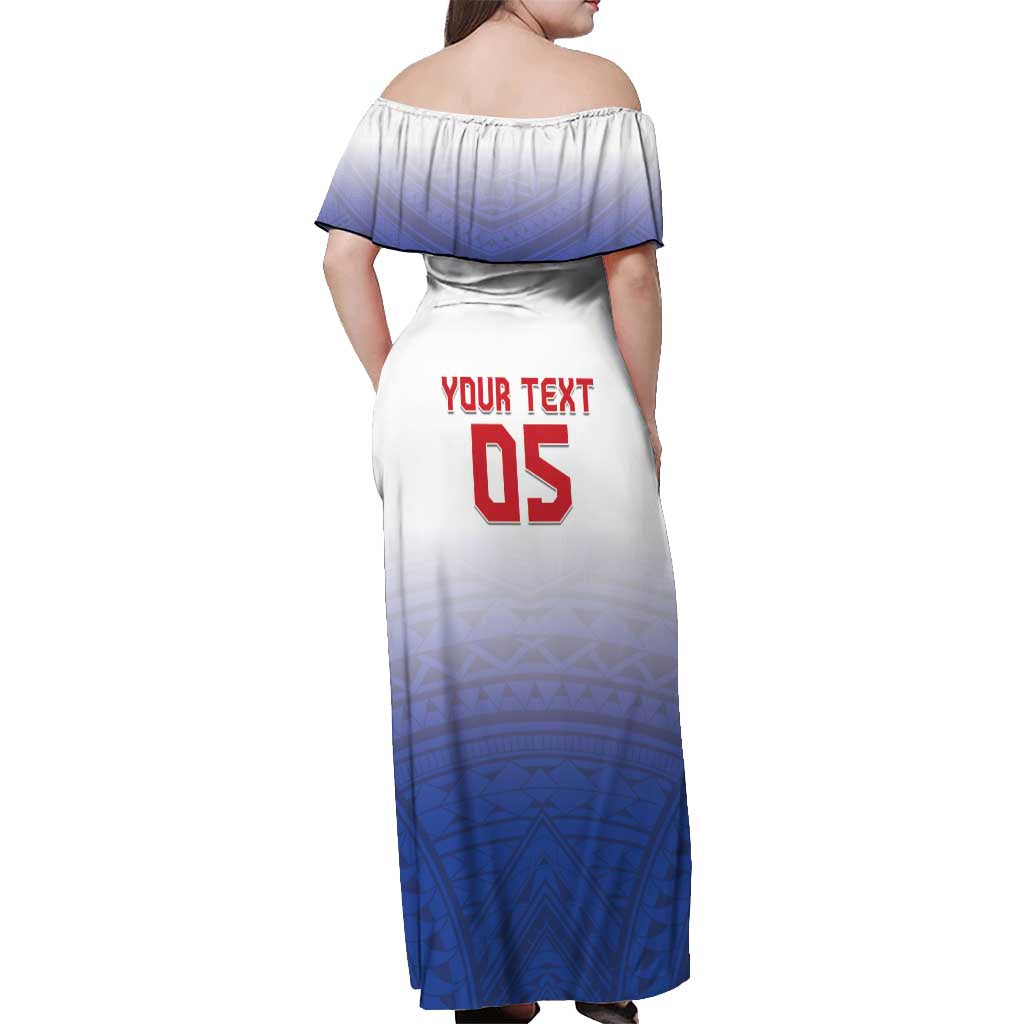 Custom Samoa Rugby 2024 Pacific Off Shoulder Maxi Dress Go Manu Samoa
