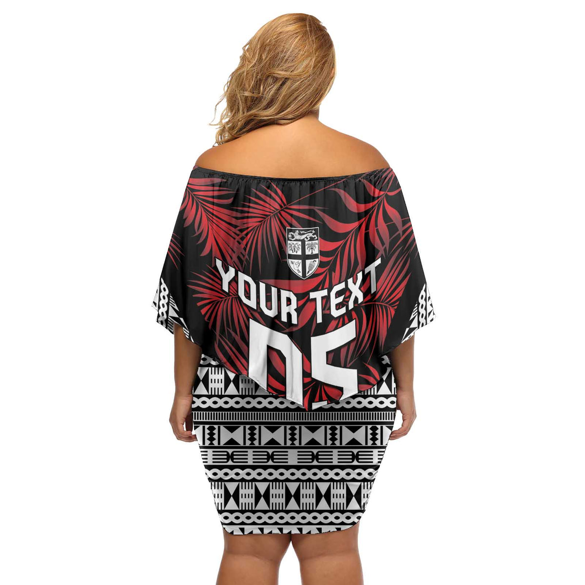 Custom Flying Fijians Rugby 2024 Pacific Off Shoulder Short Dress Go Fiji