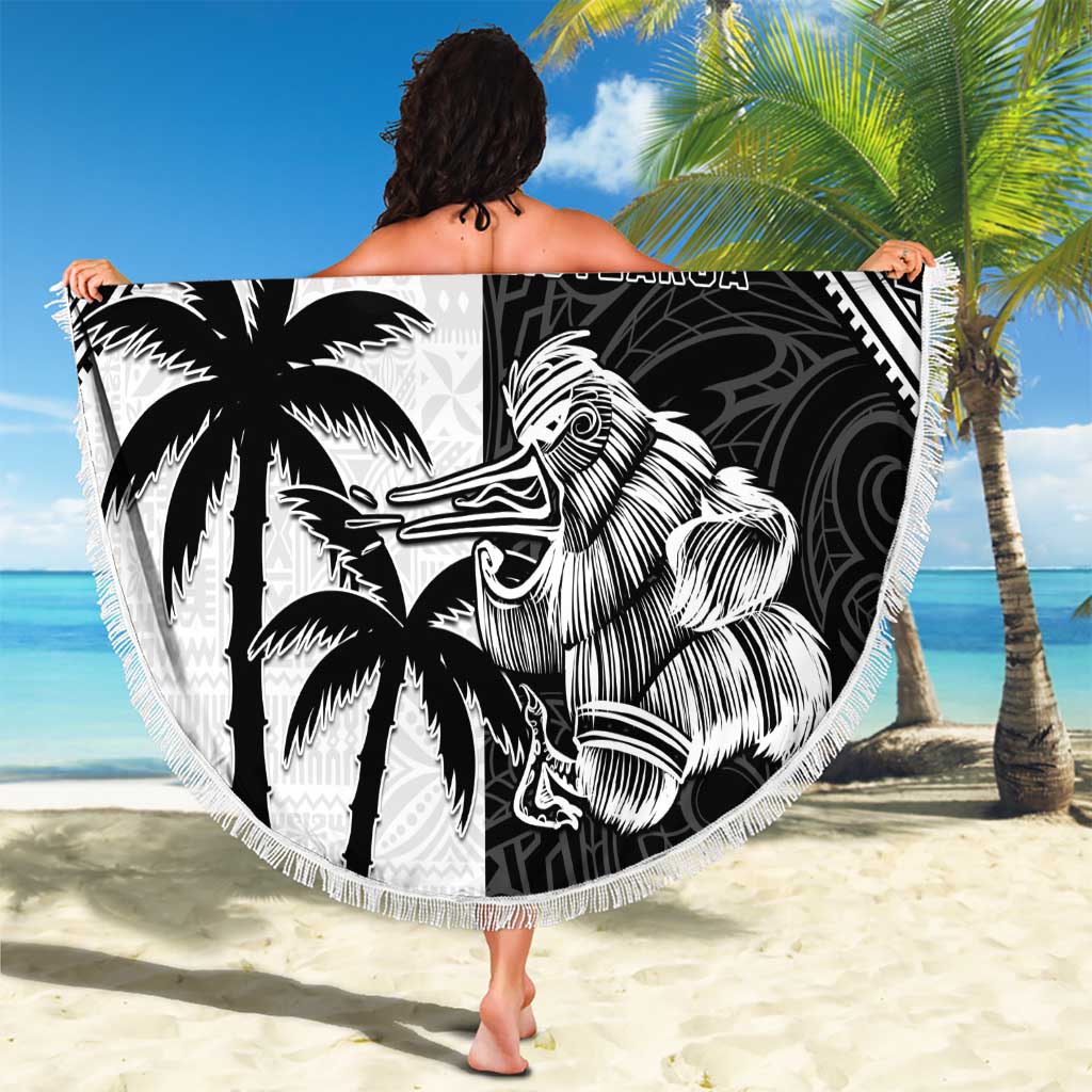 New Zealand And Fiji Rugby 2024 Beach Blanket Maori Kiwi With Fijian Palm Tree