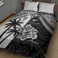 New Zealand And Fiji Rugby 2024 Quilt Bed Set Maori Kiwi With Fijian Palm Tree