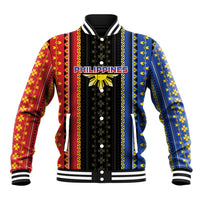 Personalised Philippines Filipinos Baseball Jacket Igorot Tribal Inspiration Pattern Style LT05 Unisex Black - Polynesian Pride