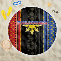 Philippines Filipinos Beach Blanket Igorot Tribal Inspiration Pattern Style LT05 One Size 150cm Black - Polynesian Pride