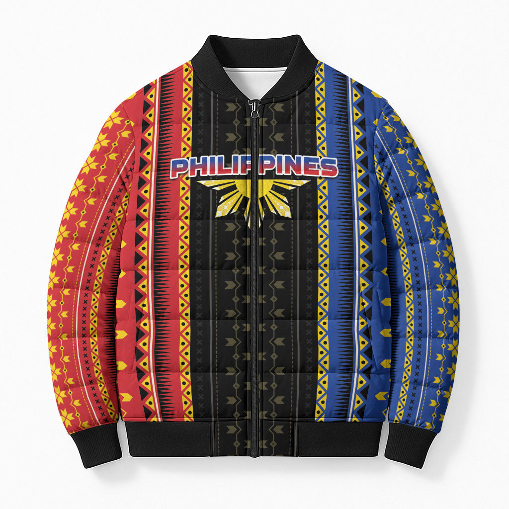 Personalised Philippines Filipinos Bomber Puffer Jacket Igorot Tribal Inspiration Pattern Style