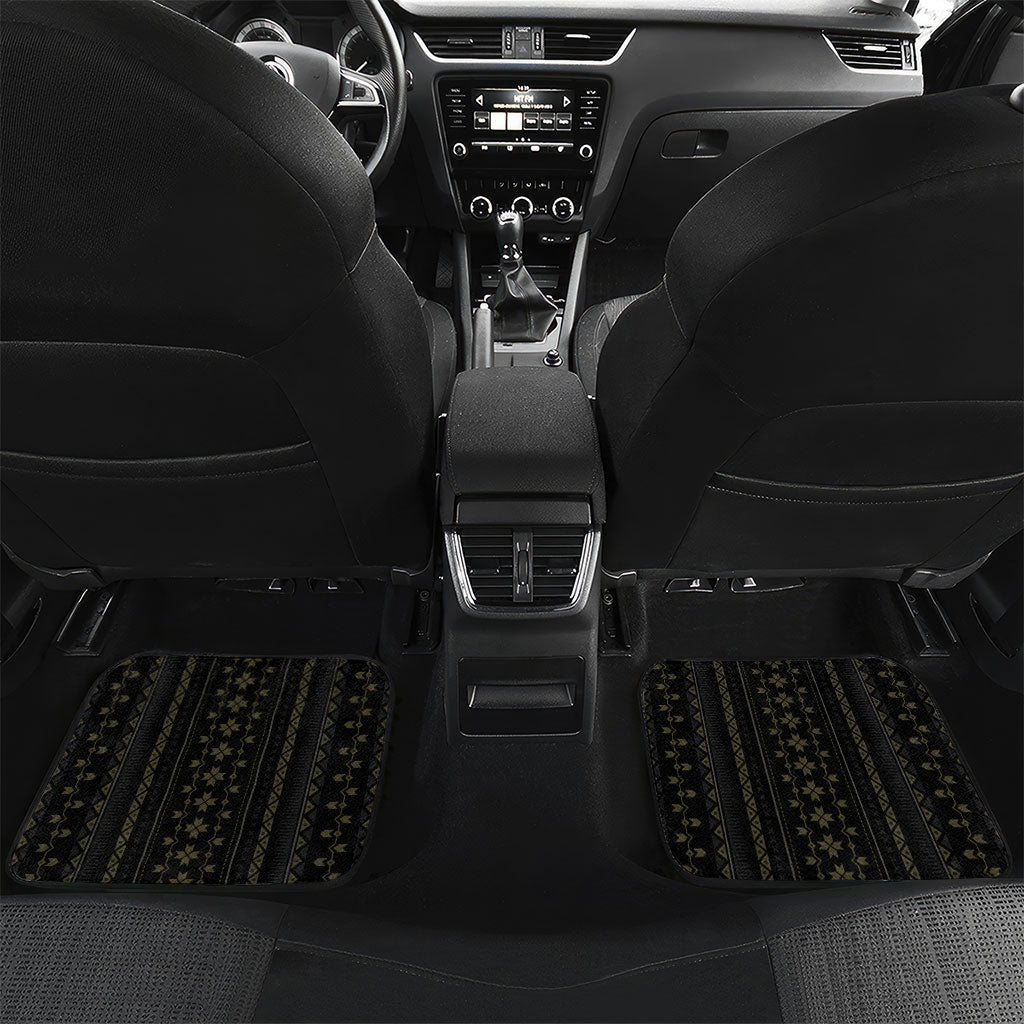 Personalised Philippines Filipinos Car Mats Igorot Tribal Inspiration Pattern Style LT05 Set 2pcs - Back Black - Polynesian Pride
