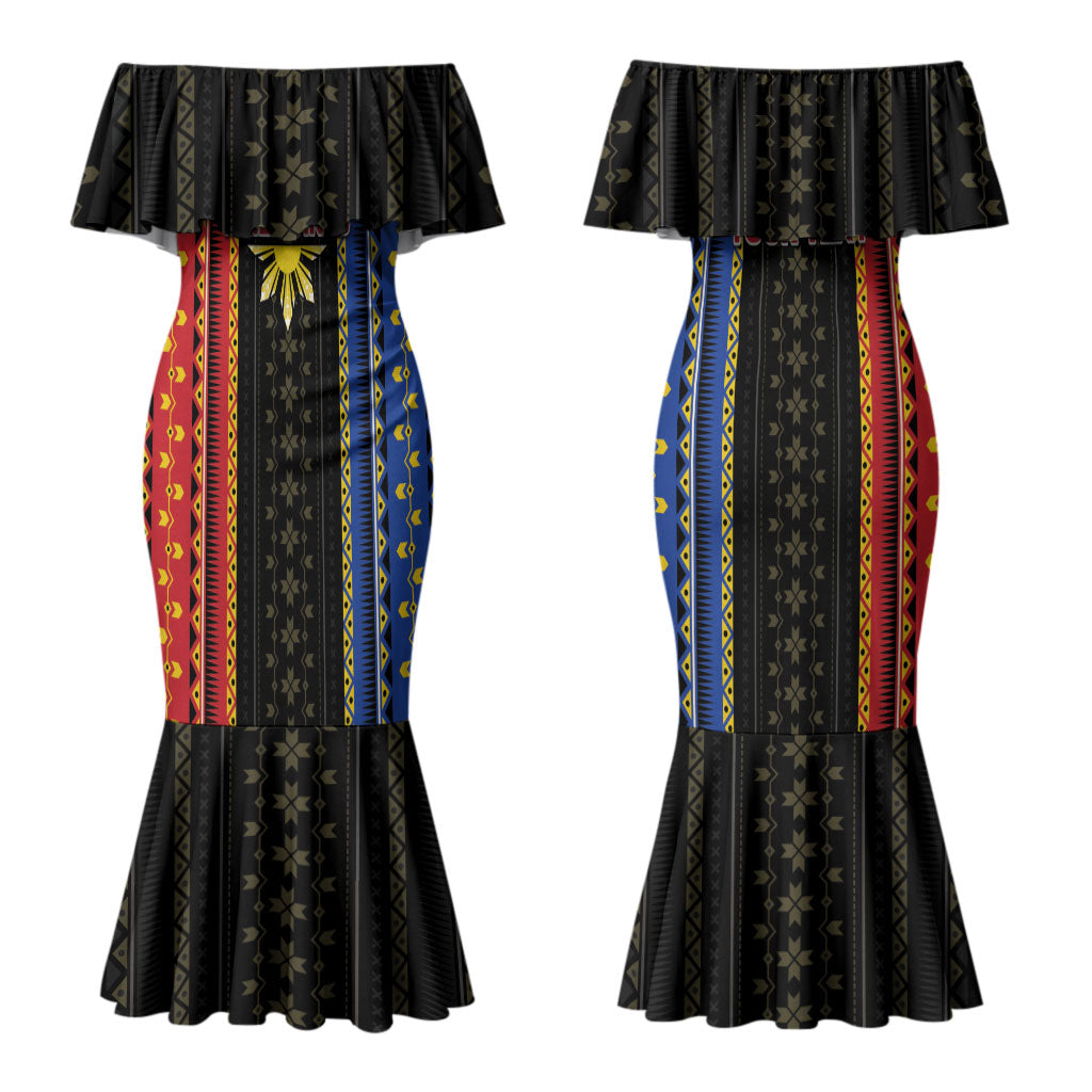 Personalised Philippines Filipinos Couples Matching Mermaid Dress and Hawaiian Shirt Igorot Tribal Inspiration Pattern Style LT05 - Polynesian Pride