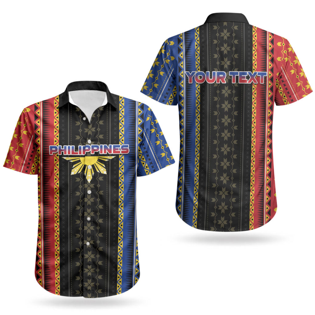 Personalised Philippines Filipinos Couples Matching Off Shoulder Maxi Dress and Hawaiian Shirt Igorot Tribal Inspiration Pattern Style