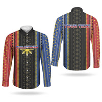 Personalised Philippines Filipinos Couples Matching Off Shoulder Maxi Dress and Long Sleeve Button Shirt Igorot Tribal Inspiration Pattern Style LT05 - Polynesian Pride