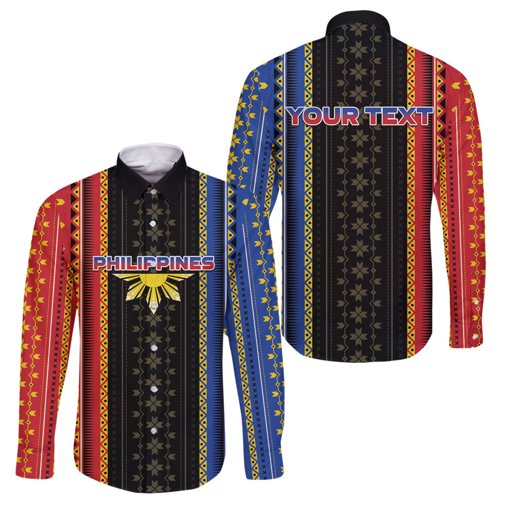 Personalised Philippines Filipinos Family Matching Long Sleeve Bodycon Dress and Hawaiian Shirt Igorot Tribal Inspiration Pattern Style