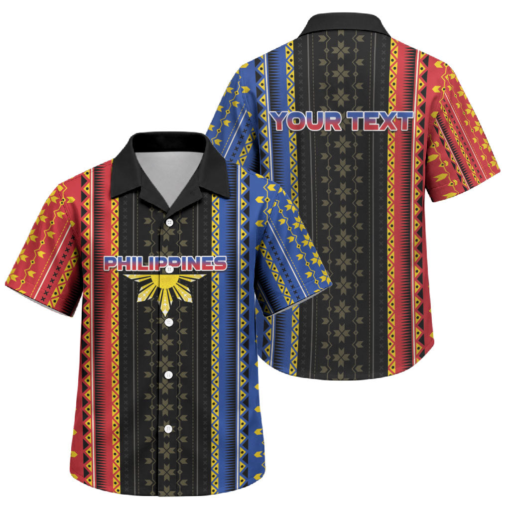 Personalised Philippines Filipinos Family Matching Puletasi and Hawaiian Shirt Igorot Tribal Inspiration Pattern Style LT05 Son's Shirt Black - Polynesian Pride