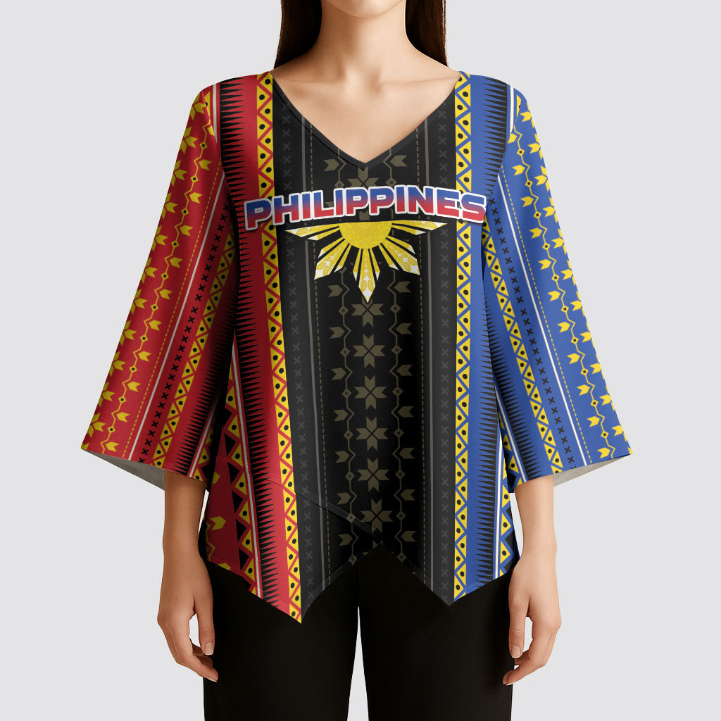 Personalised Philippines Filipinos Kimono Sleeve Blouse Igorot Tribal Inspiration Pattern Style LT05 - Polynesian Pride