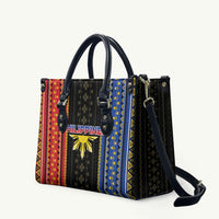 Philippines Filipinos Leather Bag Igorot Tribal Inspiration Pattern Style LT05 Black - Polynesian Pride