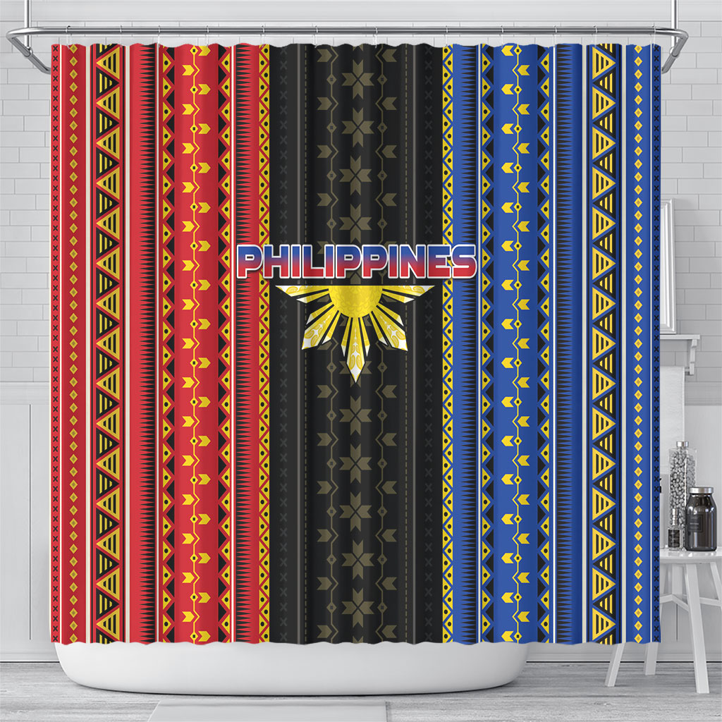 Philippines Filipinos Shower Curtain Igorot Tribal Inspiration Pattern Style LT05 - Polynesian Pride