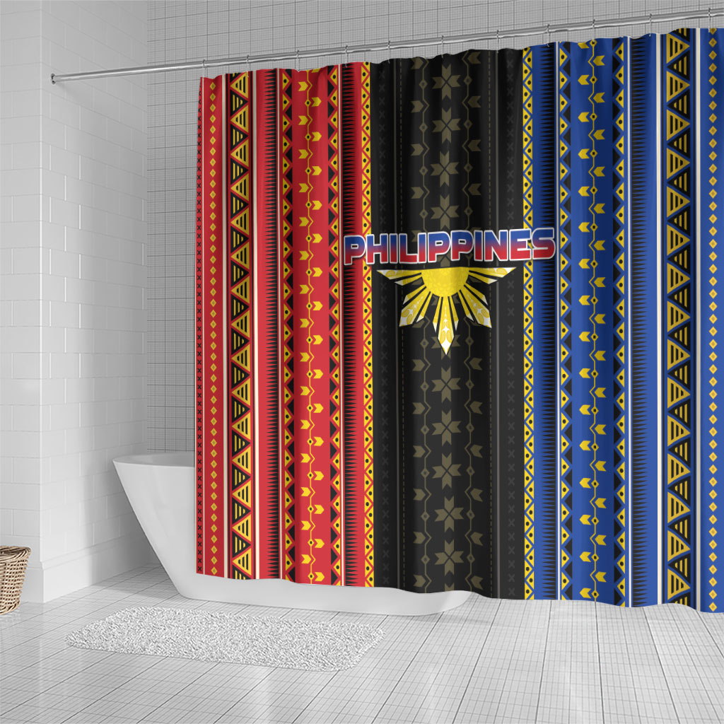 Philippines Filipinos Shower Curtain Igorot Tribal Inspiration Pattern Style LT05 - Polynesian Pride