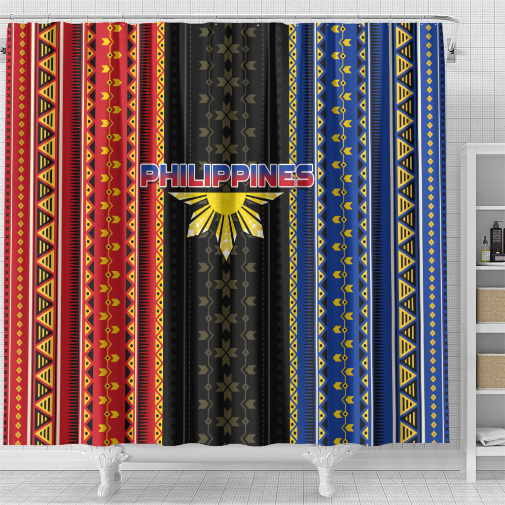 Philippines Filipinos Shower Curtain Igorot Tribal Inspiration Pattern Style LT05 - Polynesian Pride