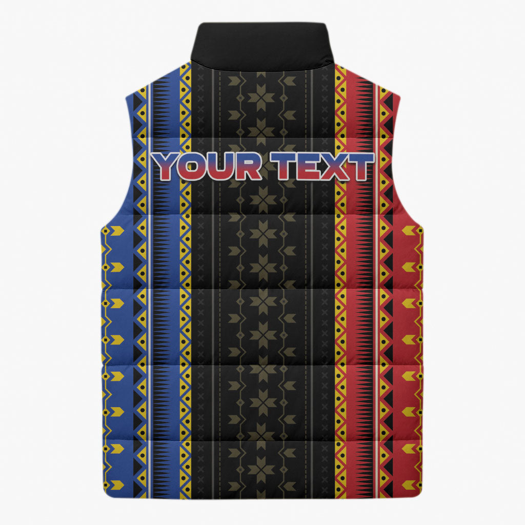 Personalised Philippines Filipinos Sleeveless Puffer Jacket Igorot Tribal Inspiration Pattern Style LT05 - Polynesian Pride