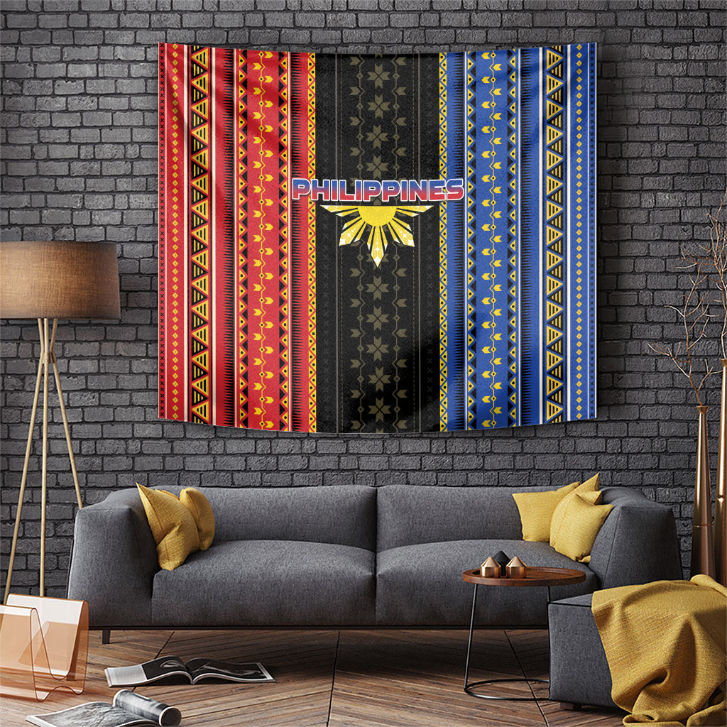 Philippines Filipinos Tapestry Igorot Tribal Inspiration Pattern Style LT05 Black - Polynesian Pride
