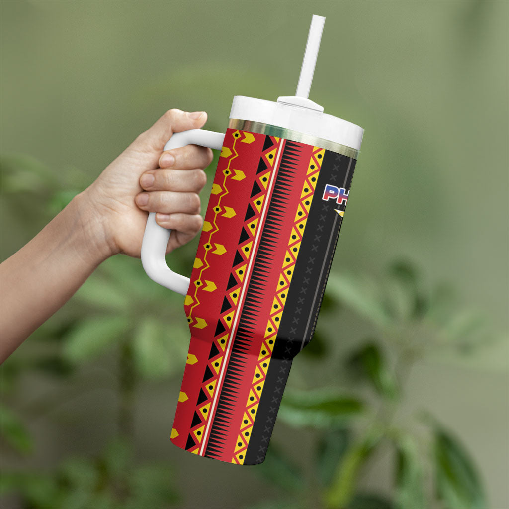 Philippines Filipinos Tumbler With Handle Igorot Tribal Inspiration Pattern Style LT05 - Polynesian Pride