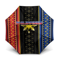 Philippines Filipinos Umbrella Igorot Tribal Inspiration Pattern Style LT05 One Size Folded 11.42 inch Opened Diameter 37.4 inch Black - Polynesian Pride