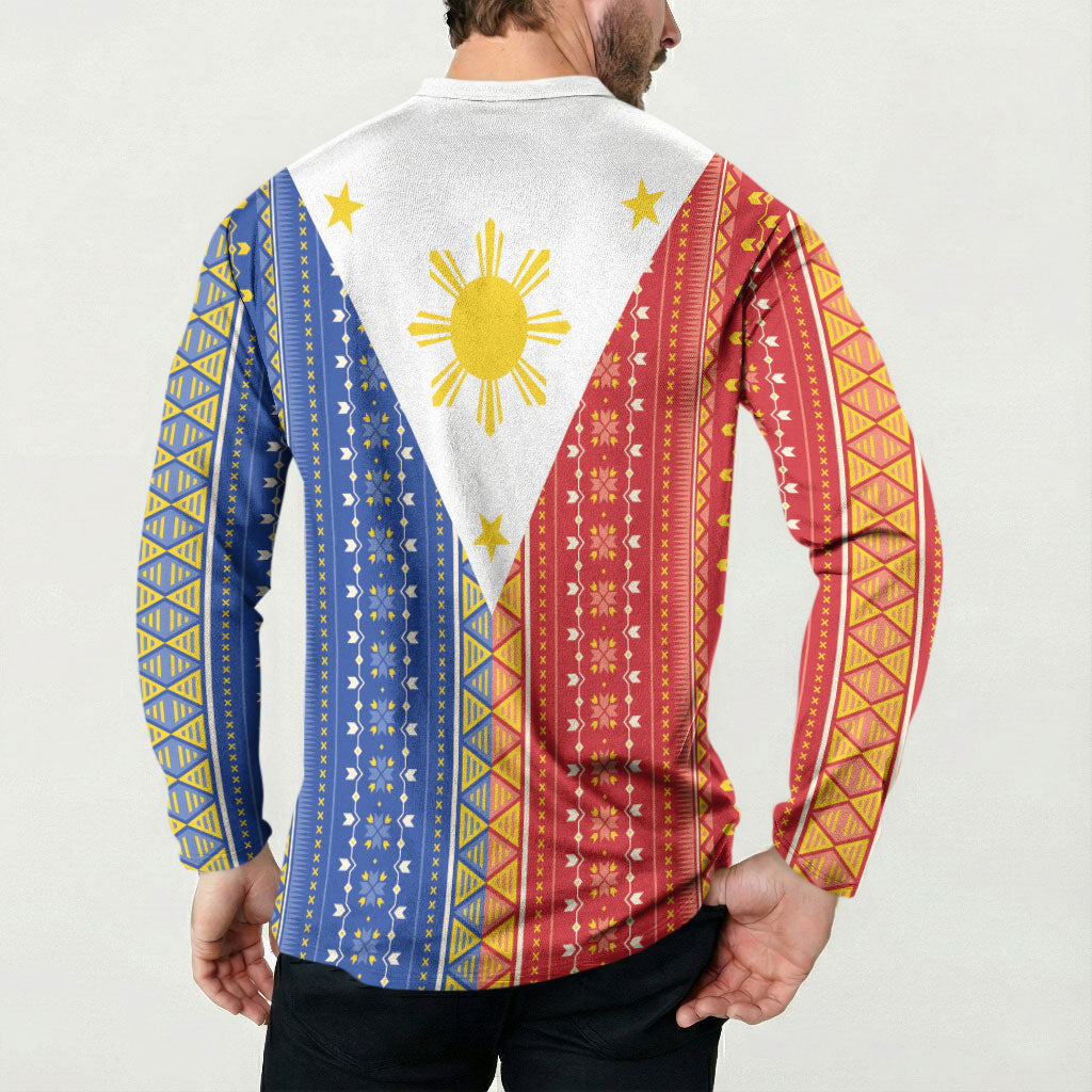 Philippines Sun Button Sweatshirt Igorot Tribal Inspiration LT05 - Polynesian Pride