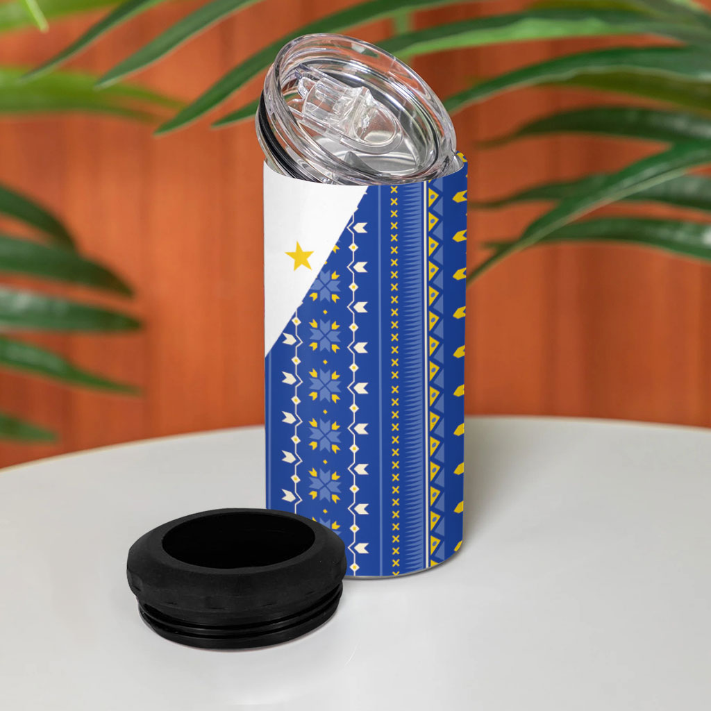 Philippines Sun 4 in 1 Can Cooler Tumbler Igorot Tribal Inspiration LT05 - Polynesian Pride