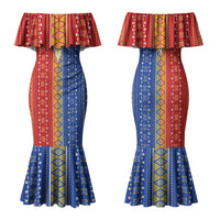 Philippines Sun Family Matching Mermaid Dress and Hawaiian Shirt Igorot Tribal Inspiration LT05 Mom's Dress Colorful - Polynesian Pride