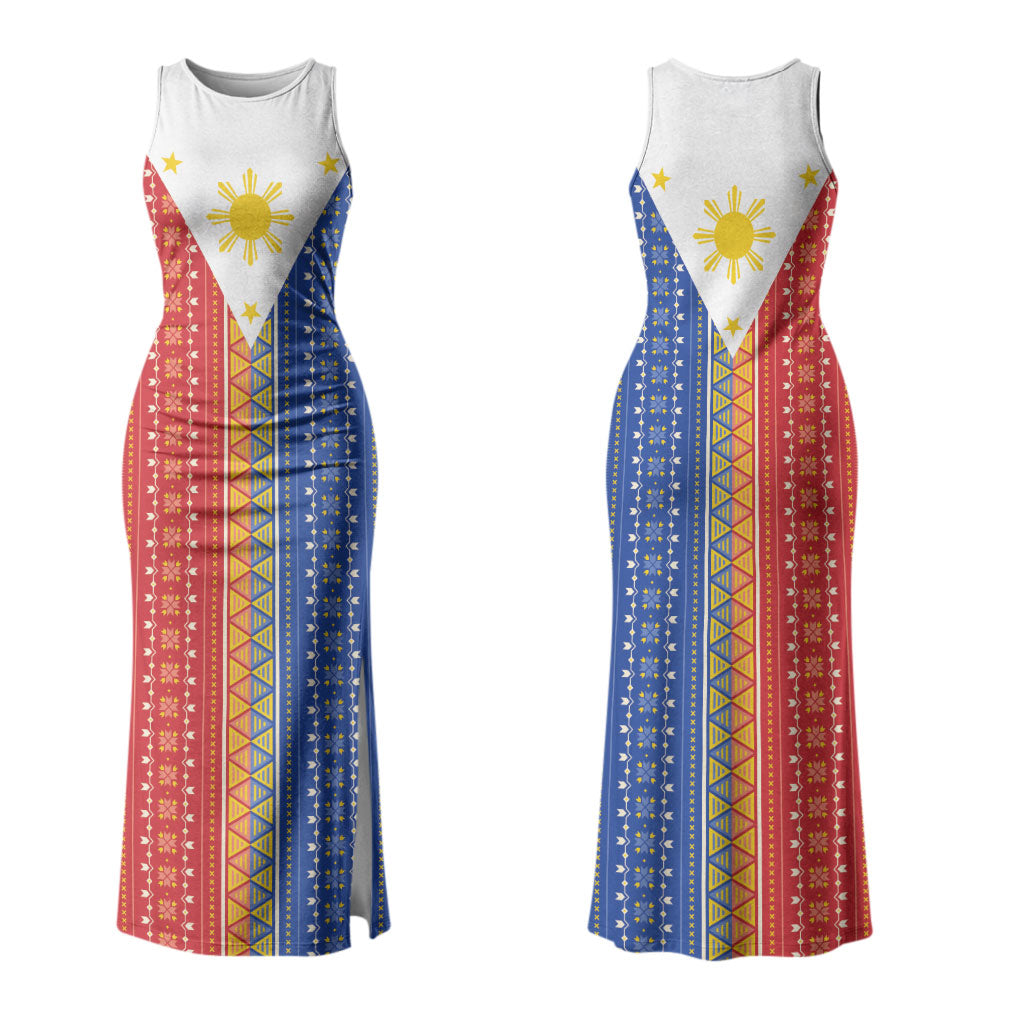 Philippines Sun Family Matching Tank Maxi Dress and Hawaiian Shirt Igorot Tribal Inspiration LT05 Mom's Dress Colorful - Polynesian Pride