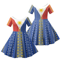 Philippines Sun Family Matching Tank Maxi Dress and Hawaiian Shirt Igorot Tribal Inspiration LT05 Daughter's Dress Colorful - Polynesian Pride