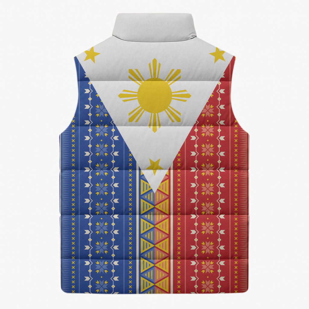 Philippines Sun Sleeveless Puffer Jacket Igorot Tribal Inspiration LT05 - Polynesian Pride