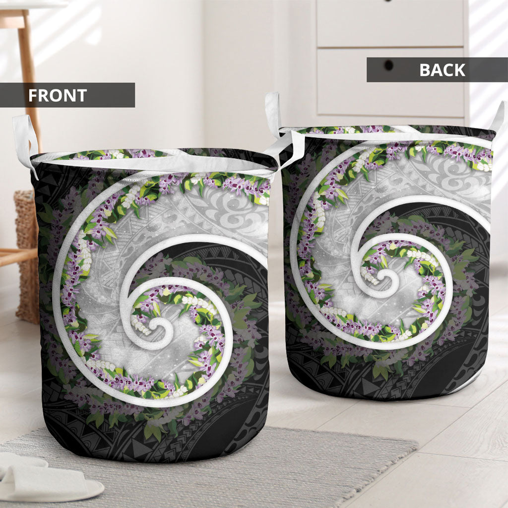 Piko Hawaii Laundry Basket Polynesian Pattern With Maile Pikake Honohono Lei LT05 - Polynesian Pride