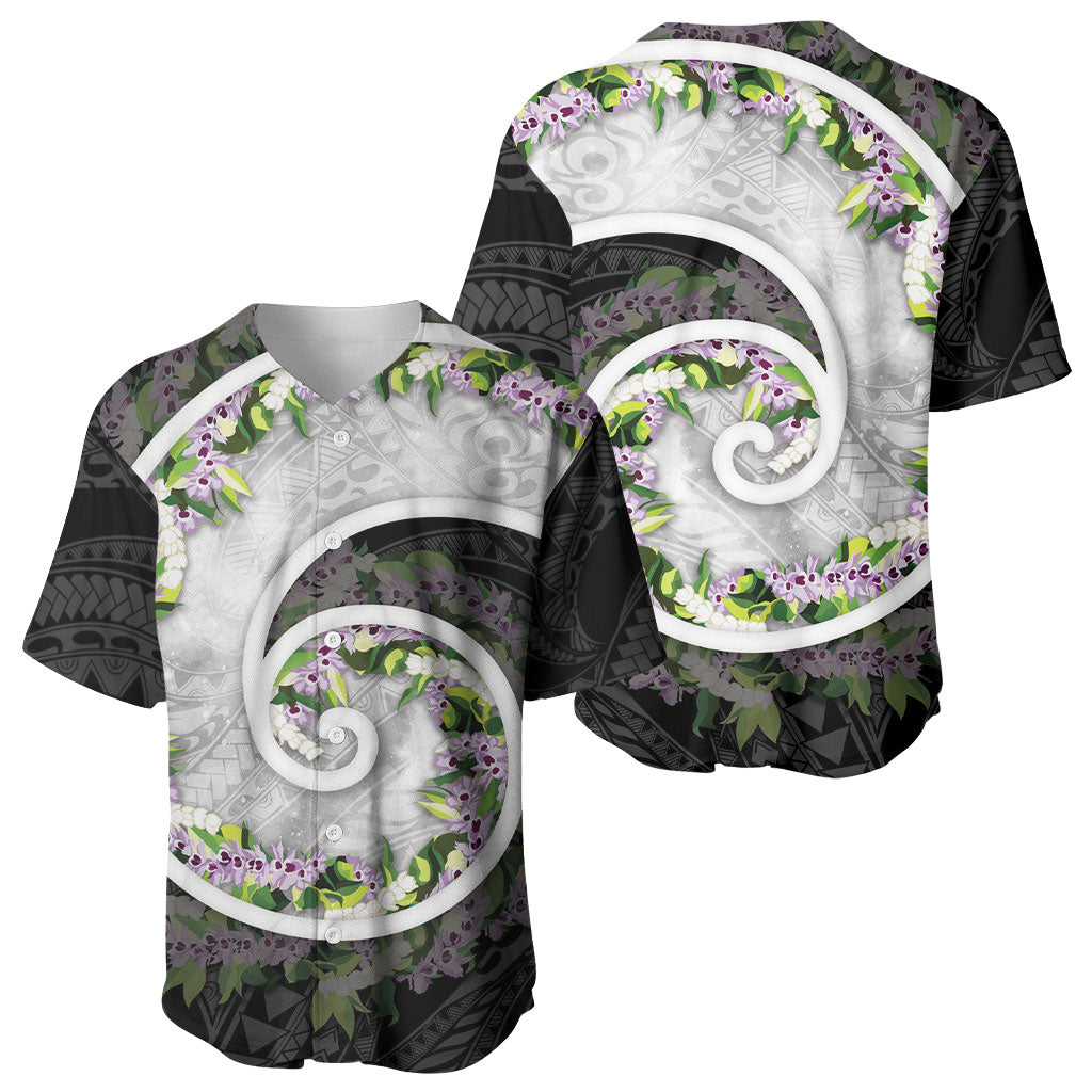 Piko Hawaii Baseball Jersey Polynesian Pattern With Maile Pikake Honohono Lei