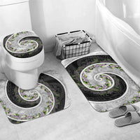 Piko Hawaii Bathroom Set Polynesian Pattern With Maile Pikake Honohono Lei LT05 Mat Set Only (3 pcs) One Size Black - Polynesian Pride