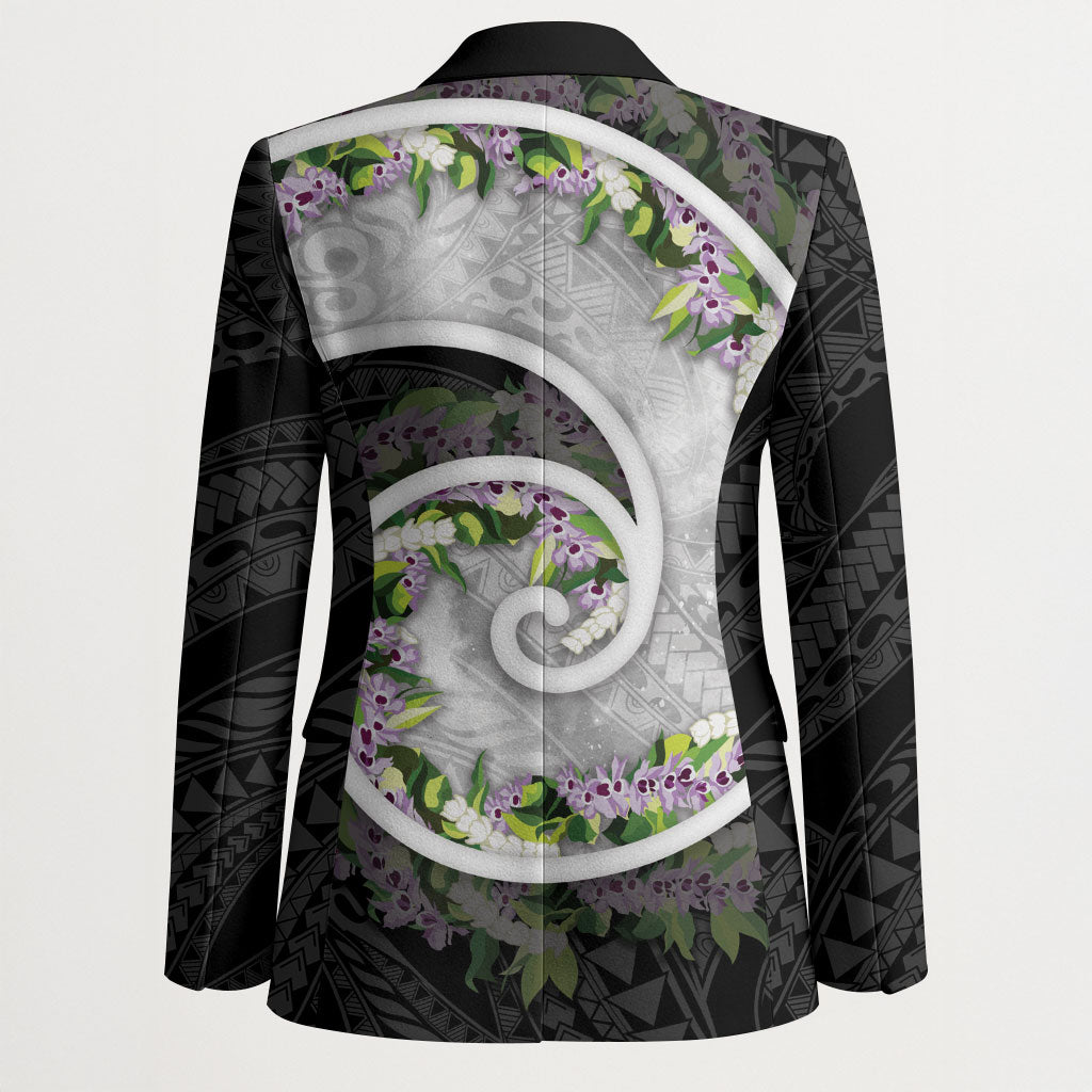 Piko Hawaii Blazer Polynesian Pattern With Maile Pikake Honohono Lei LT05 - Polynesian Pride