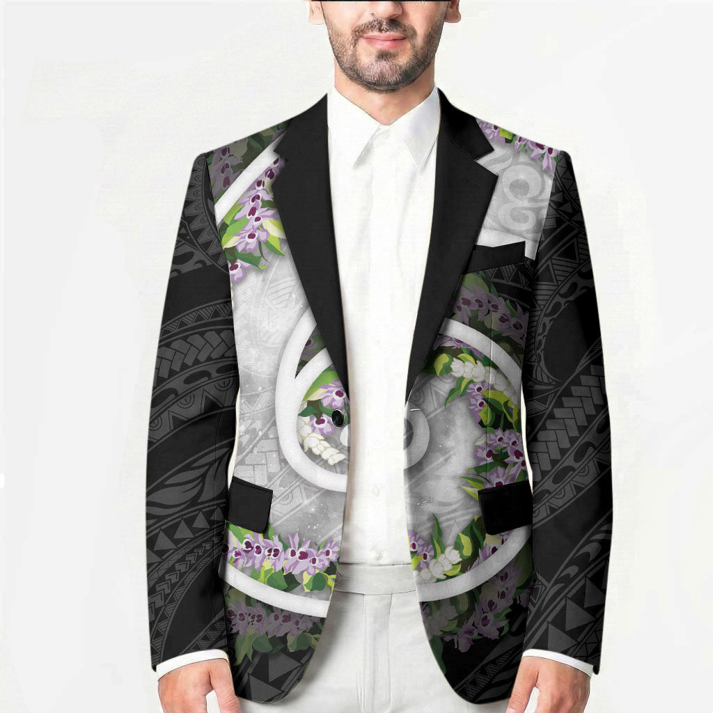 Piko Hawaii Blazer Polynesian Pattern With Maile Pikake Honohono Lei LT05 - Polynesian Pride