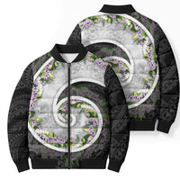 Piko Hawaii Bomber Puffer Jacket Polynesian Pattern With Maile Pikake Honohono Lei LT05 - Polynesian Pride