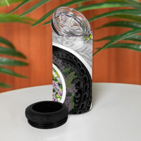 Piko Hawaii 4 in 1 Can Cooler Tumbler Polynesian Pattern With Maile Pikake Honohono Lei LT05 - Polynesian Pride