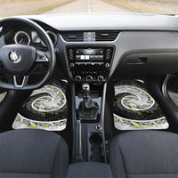 Piko Hawaii Car Mats Polynesian Pattern With Maile Pikake Honohono Lei LT05 Set 2pcs - Front Black - Polynesian Pride