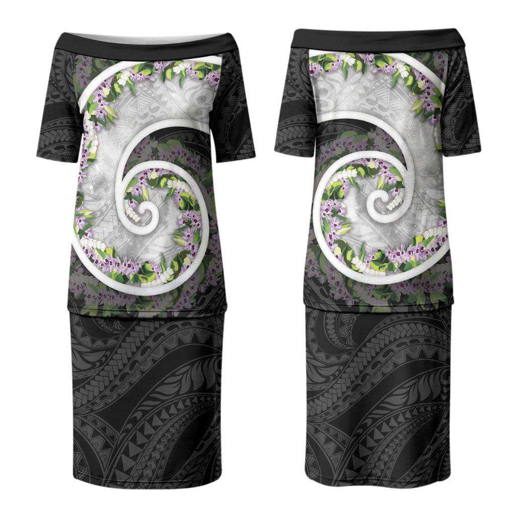 Piko Hawaii Couples Matching Puletasi and Hawaiian Shirt Polynesian Pattern With Maile Pikake Honohono Lei LT05 - Polynesian Pride
