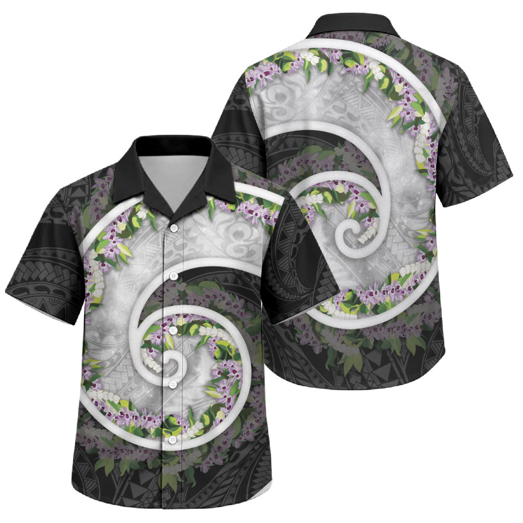 Piko Hawaii Family Matching Off Shoulder Maxi Dress and Hawaiian Shirt Polynesian Pattern With Maile Pikake Honohono Lei