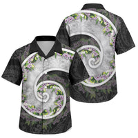 Piko Hawaii Family Matching Puletasi and Hawaiian Shirt Polynesian Pattern With Maile Pikake Honohono Lei LT05 Son's Shirt Black - Polynesian Pride