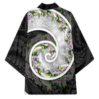 Piko Hawaii Kimono Polynesian Pattern With Maile Pikake Honohono Lei LT05 - Polynesian Pride
