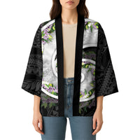 Piko Hawaii Kimono Polynesian Pattern With Maile Pikake Honohono Lei LT05 - Polynesian Pride
